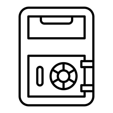 Mevduat Kutusu Simgesi, Basit Siyah ve Beyaz Vektör İllüstrasyonu