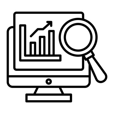 Simge İzleniyor, Basit Siyah ve Beyaz Vektör İllüstrasyonu