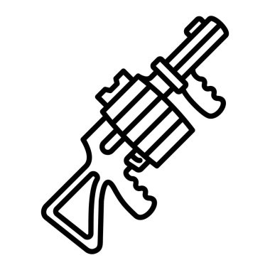 Bomba Fırlatma Simgesi, Basit Siyah ve Beyaz Vektör İllüstrasyonu