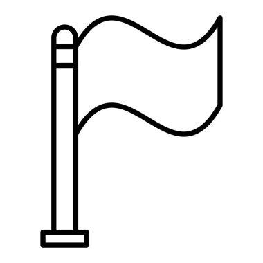 FLag Simgesi, Basit Siyah ve Beyaz Vektör İllüstrasyonu