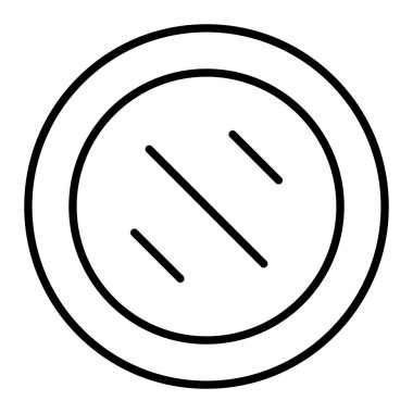 Ayna Simgesi, Basit Siyah ve Beyaz Vektör İllüstrasyonu