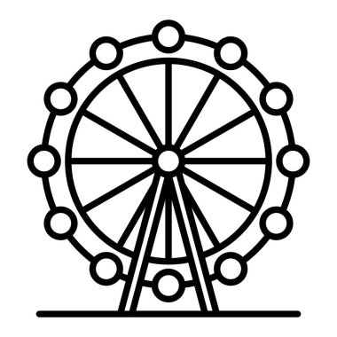 Londra Göz Simgesi, Basit Siyah ve Beyaz Vektör İllüzyonu
