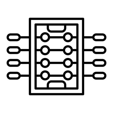 Langırt Simgesi, Basit Siyah ve Beyaz Vektör İllüstrasyonu