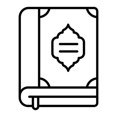 Kuran Simgesi, Basit Siyah ve Beyaz Vektör İllüstrasyonu