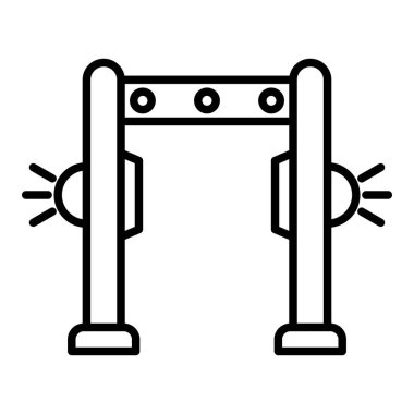 Metal dedektörü simgesi, Basit Siyah ve Beyaz Vektör İllüstrasyonu