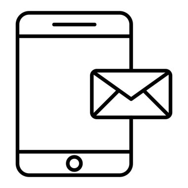 Bildirim Simgesi, Basit Siyah ve Beyaz Vektör İllüstrasyonu