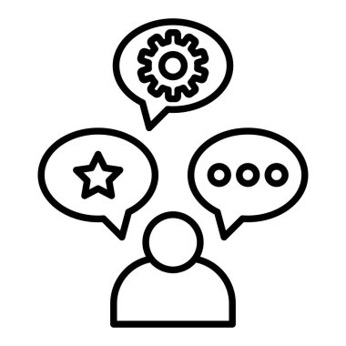 Motivasyon çizgisi simgesi, Basit Siyah ve Beyaz Vektör İllüstrasyonu