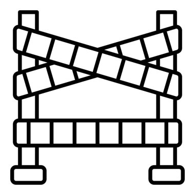 Polis Hattı simgesi, Basit Siyah ve Beyaz Vektör İllüstrasyonu