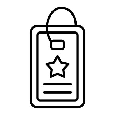 Köpek Etiketi Simgesi, Basit Siyah ve Beyaz Vektör İllüstrasyonu