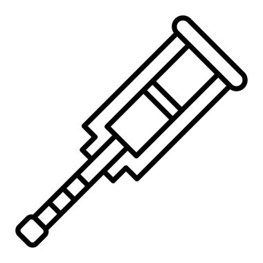 Koltuk değneği Simgesi, Basit Siyah ve Beyaz Vektör İllüstrasyonu