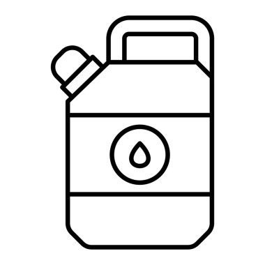 Yakıt Kutusu Simgesi, Basit Siyah ve Beyaz Vektör İllüstrasyonu