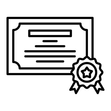 Derece Simgesi, Basit Siyah ve Beyaz Vektör İllüstrasyonu