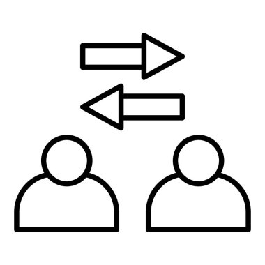 Etkileşim çizgisi simgesi, Basit Siyah ve Beyaz Vektör İllüstrasyonu