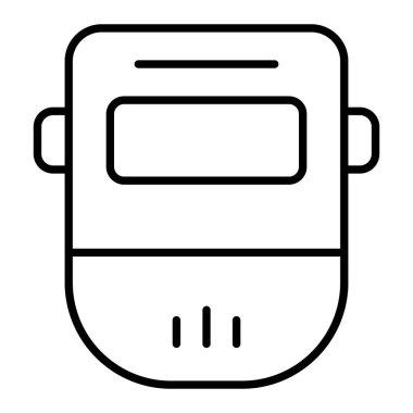 Kaynak Maskesi Simgesi, Basit Siyah ve Beyaz Vektör İllüstrasyonu