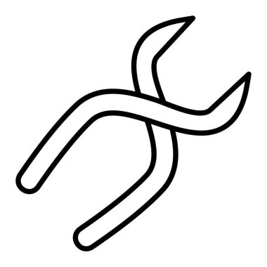 Diş Kıskacı Simgesi, Basit Siyah ve Beyaz Vektör İllüstrasyonu