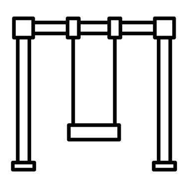 Swing Simgesi, Basit Siyah ve Beyaz Vektör İllüstrasyonu