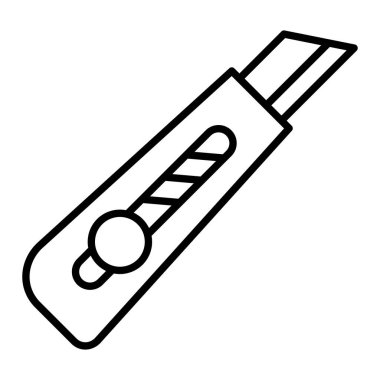 Kesici Simgesi, Basit Siyah ve Beyaz Vektör İllüstrasyonu