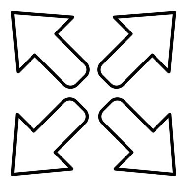 Öfke Simgesi, Basit Siyah ve Beyaz Vektör İllüstrasyonu