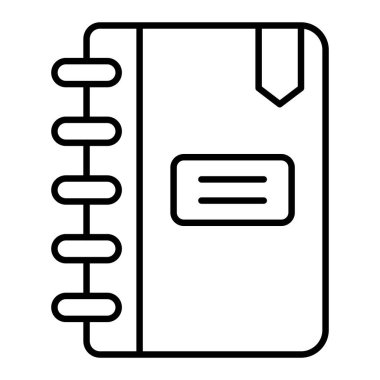 Not Defteri Simgesi, Basit Siyah ve Beyaz Vektör İllüstrasyonu