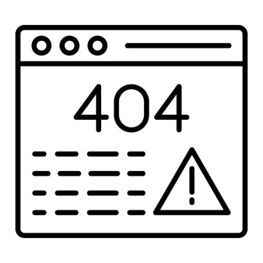 Hata çizgisi simgesi, Basit Siyah ve Beyaz Vektör İllüstrasyonu