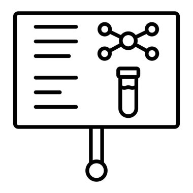 Seminer Simgesi, Basit Siyah ve Beyaz Vektör İllüstrasyonu