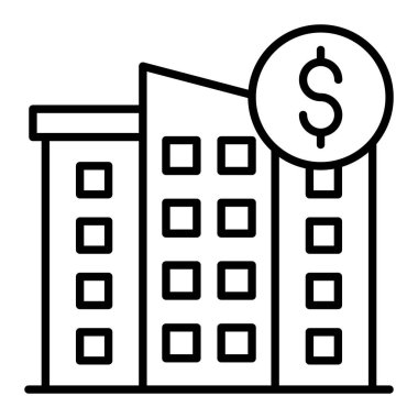 Şirket satırı simgesi, Basit Siyah ve Beyaz Vektör İllüstrasyonu