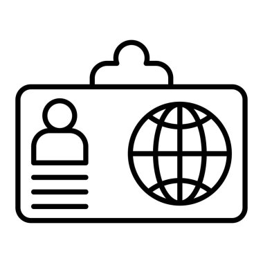 Vatandaşlık Simgesi, Basit Siyah ve Beyaz Vektör İllüstrasyonu