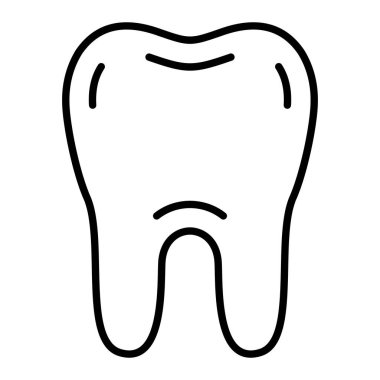 Diş Simgesi, Basit Siyah ve Beyaz Vektör İllüstrasyonu