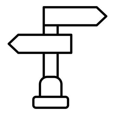 Sokak İşareti Simgesi Simgesi, Basit Siyah ve Beyaz Vektör İllüstrasyonu
