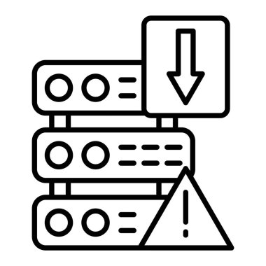 Sunucu Alt simgesi, Basit Siyah ve Beyaz Vektör İllüstrasyonu