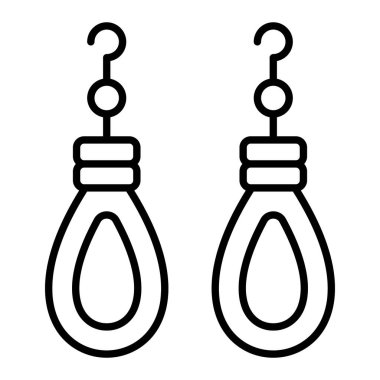 Küpe çizgisi simgesi, Basit Siyah ve Beyaz Vektör İllüstrasyonu