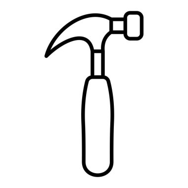 Çekiç Simgesi, Basit Siyah ve Beyaz Vektör İllüstrasyonu