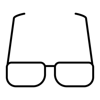 Gözlük Simgesi, Basit Siyah ve Beyaz Vektör İllüstrasyonu
