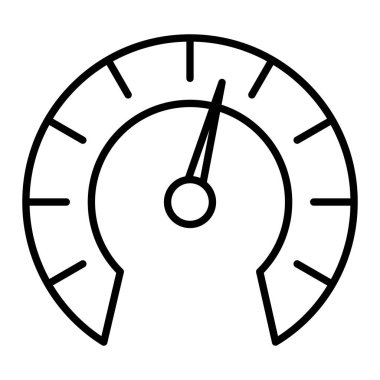 Hız Test Simgesi, Basit Siyah ve Beyaz Vektör İllüstrasyonu