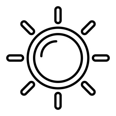 Pozitif Parlaklık Çizgisi simgesi, Basit Siyah ve Beyaz Vektör İllüstrasyonu