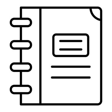 Bahar Defteri Simgesi, Basit Siyah ve Beyaz Vektör İllüstrasyonu