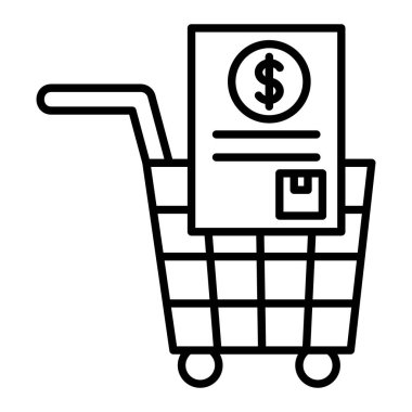 Tedarik Simgesi, Basit Siyah ve Beyaz Vektör İllüstrasyonu