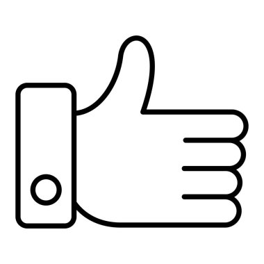 Başparmak yukarı Simge, Basit Siyah ve Beyaz Vektör İllüstrasyonu