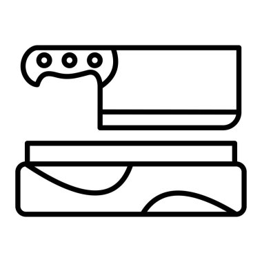 Keskinleştiren Taş Simgesi, Basit Siyah ve Beyaz Vektör İllüstrasyonu