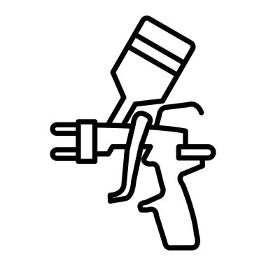 Sprey Silah Simgesi, Basit Siyah ve Beyaz Vektör İllüstrasyonu