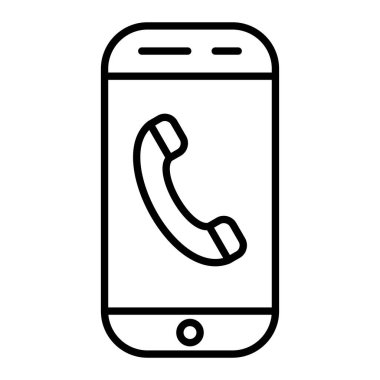 911 Arama Simgesi, Basit Siyah ve Beyaz Vektör İllüstrasyonu