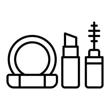 Makyaj satırı simgesi, Basit Siyah ve Beyaz Vektör İllüstrasyonu