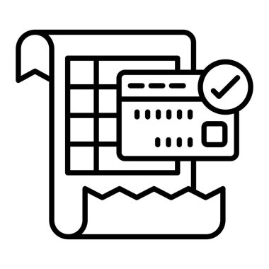 Çalıştırılan Ödeme Çizgisi simgesi, Basit Siyah ve Beyaz Vektör İllüstrasyonu