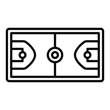 Basketbol sahası çizgisi simgesi, Basit Siyah ve Beyaz Vektör İllüstrasyonu