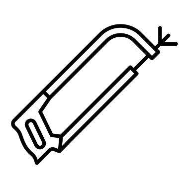 El Testere Simgesi, Basit Siyah ve Beyaz Vektör İllüstrasyonu