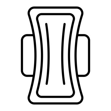 Hijyenik Havlu Simgesi, Basit Siyah ve Beyaz Vektör İllüstrasyonu