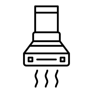 Duman Çıkarma Simgesi, Basit Siyah ve Beyaz Vektör İllüstrasyonu
