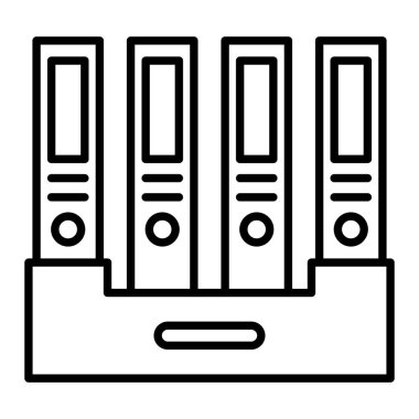 Arşiv Simgesi, Basit Siyah ve Beyaz Vektör İllüstrasyonu