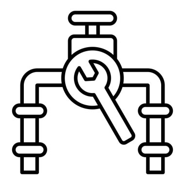 Bakım çizgisi simgesi, Basit Siyah ve Beyaz Vektör İllüstrasyonu