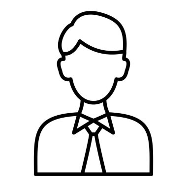 Menajer Simgesi, Basit Siyah ve Beyaz Vektör İllüstrasyonu